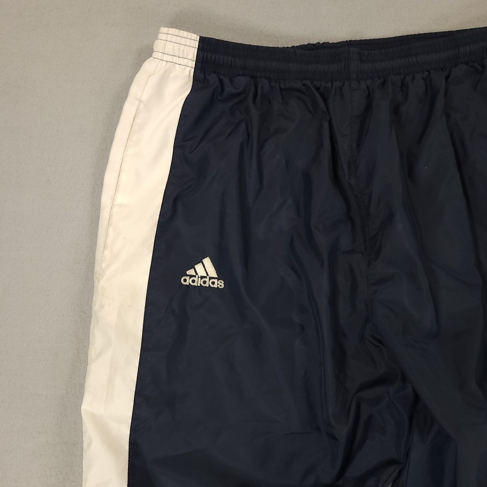 Vintage 2000's Adidas Windbreaker Nylon Blue Track Pants Ankle Zip Men's Size M - Picture 9 of 14